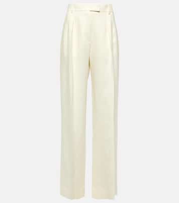Pantaloni a gamba larga Antone in lino a vita alta | The Row