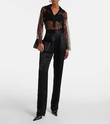 Pantaloni regular Remi in seta a vita alta | Tove