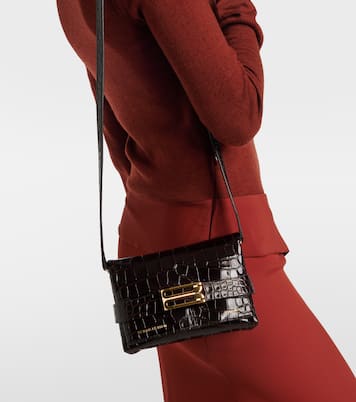 Mini croc-effect leather clutch | Victoria Beckham