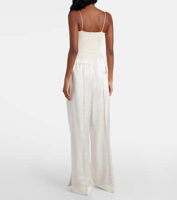 Pantaloni a gamba larga in raso | Jil Sander
