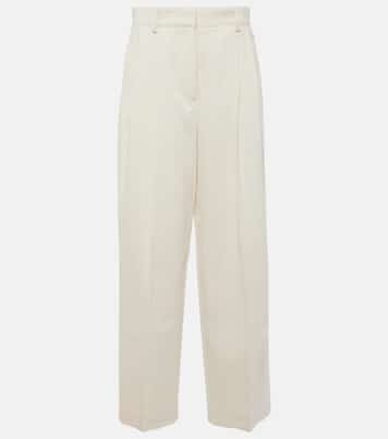 Weite High-Rise-Hose aus Seide und Baumwolle | Toteme