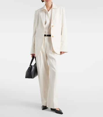 Weite High-Rise-Hose aus Seide und Baumwolle | Toteme