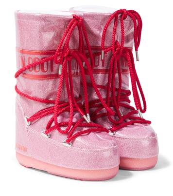 Icon glitter snow boots in pink Moon Boot Kids Mytheresa