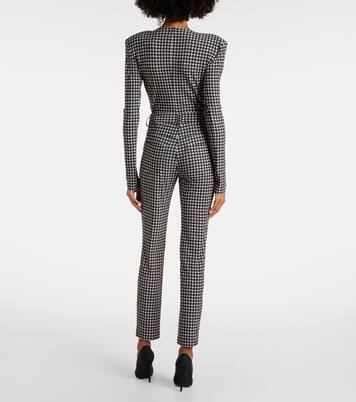 Houndstooth high-rise slim pants | Norma Kamali
