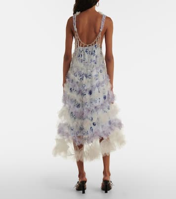 Abito midi in tulle con volant | Susan Fang