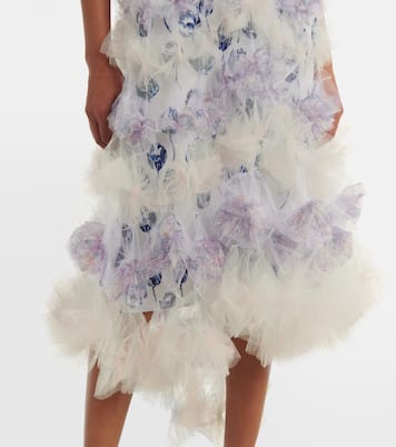Abito midi in tulle con volant | Susan Fang