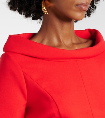 Vestido midi de mezcla de lana | Oscar de la Renta