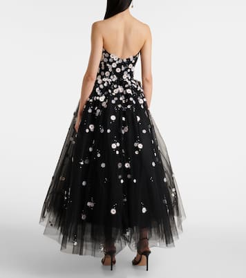 Besticktes Midikleid aus Tüll | Monique Lhuillier