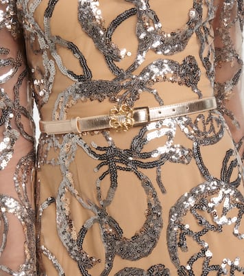 Sequined sheer tulle gown | Elie Saab