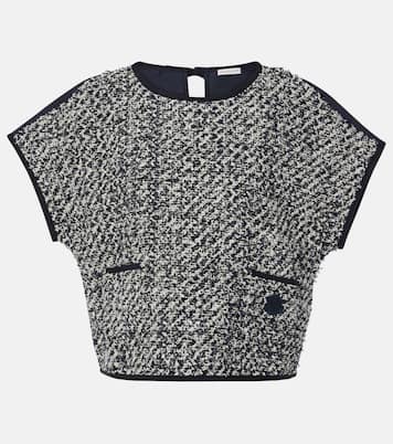 Top in tweed di misto cotone e raso | Moncler
