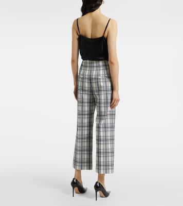 Dova plaid cotton-blend wide-leg pants | Veronica Beard