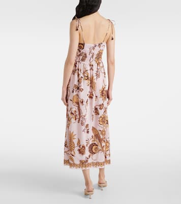 Robe midi Tropical Landing en coton mélangé | Farm Rio