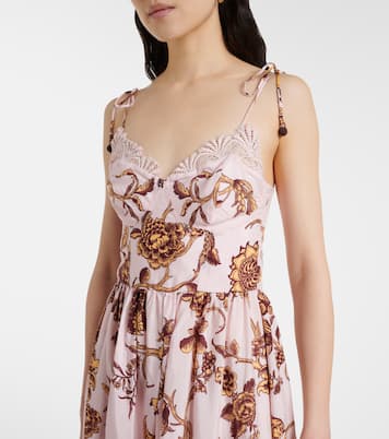 Robe midi Tropical Landing en coton mélangé | Farm Rio