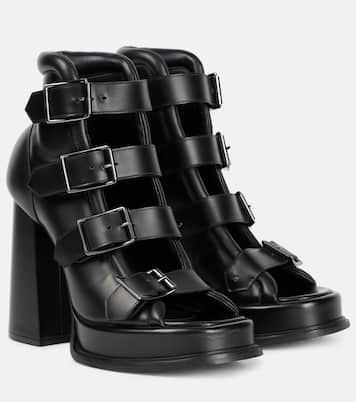 Sandales Caged 120 à plateau en cuir | McQueen