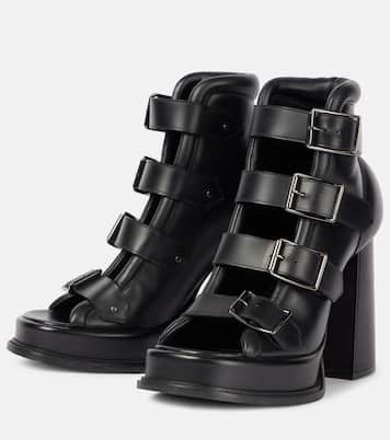 Sandales Caged 120 à plateau en cuir | McQueen