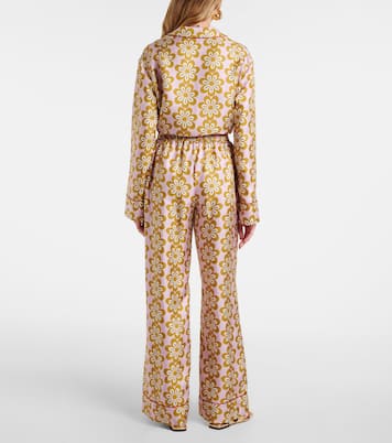 Floral silk twill pijama pants | La DoubleJ