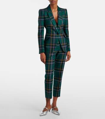 Plaid wool straight pants  | McQueen