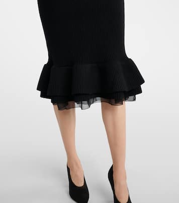 Peplum wool-blend midi skirt | Nina Ricci