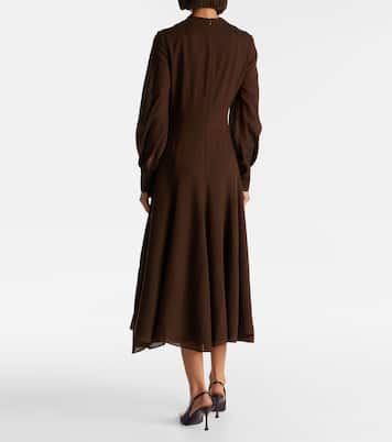Avara draped wool twill midi dress | Emilia Wickstead
