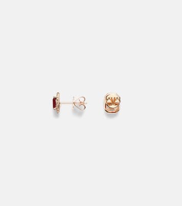 18kt rose gold earrings with rubies and diamonds | Shay Jewelry