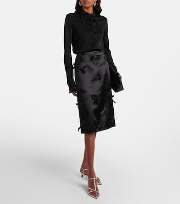 Falda midi de satén con lazo | Jil Sander