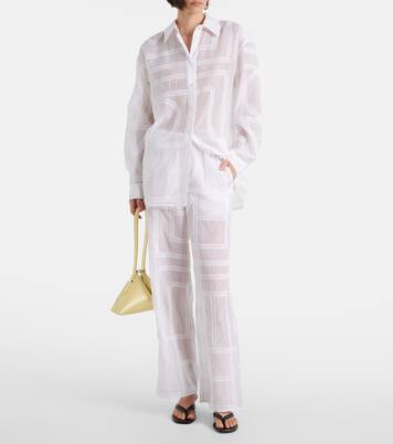 Cotton and silk voile wide-leg pants | Toteme