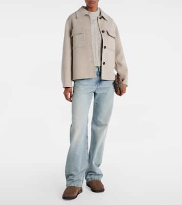 Ankle Boots aus Veloursleder mit Shearling | Brunello Cucinelli