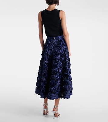 Floral-appliqué midi skirt | Rotate