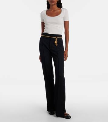 Virgin wool gabardine flared pants | Chloé