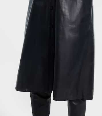 Ruched leather shirt dress | Toteme