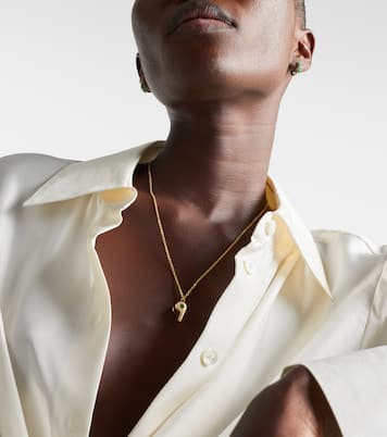18kt gold pendant necklace with emeralds  | Anita Ko