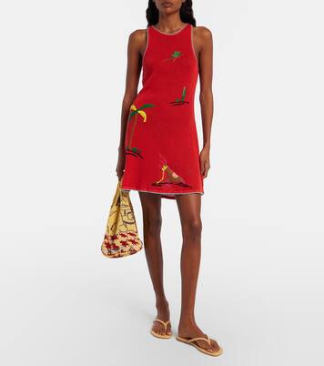 Vestido corto Marea de algodón bordado | Staud