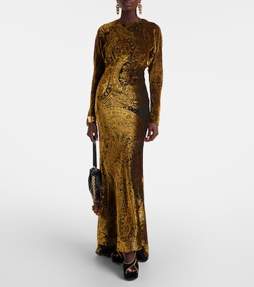 90 asymmetrical velvet platform sandals | Etro