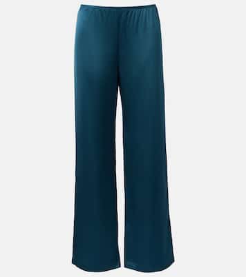 Barb satin wide-leg pants | Leset