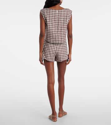 Sadie gingham linen shorts | Posse