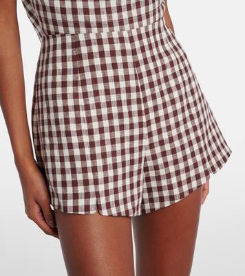 Sadie gingham linen shorts | Posse