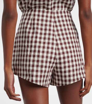 Sadie gingham linen shorts | Posse
