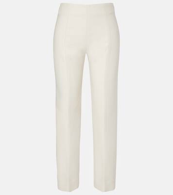 Pantalon slim en laine et soie | Toteme
