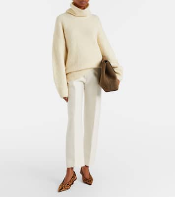 Pantalon slim en laine et soie | Toteme