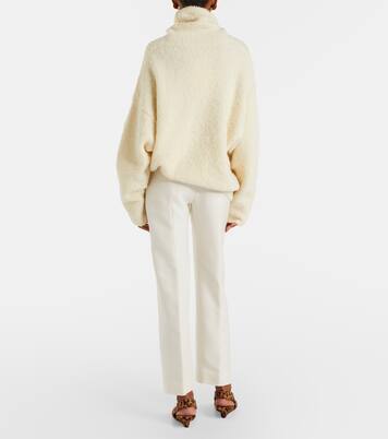 Pantalon slim en laine et soie | Toteme