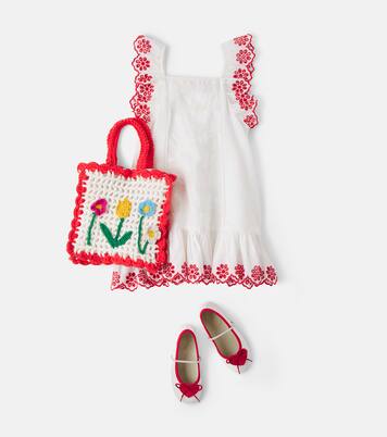 Vestido de lino y algodón bordado | Stella McCartney Kids