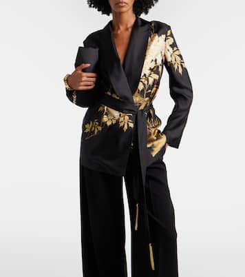 Chaqueta wrap Tunica de sarga de seda estampada | Max Mara