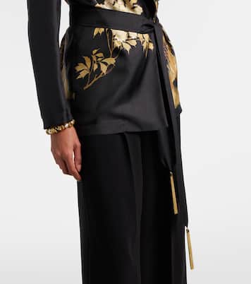 Chaqueta wrap Tunica de sarga de seda estampada | Max Mara