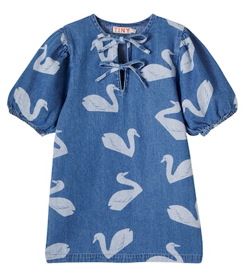 Printed denim dress | Tinycottons