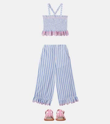 Florentina embroidered smocked cotton top | Louise Misha