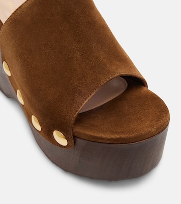 Mules compensées en daim à clous | Gianvito Rossi