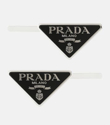 Set di 2 fermacapelli con logo | Prada