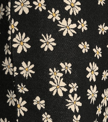 Pantalon évasé à taille haute à fleurs | Miu Miu