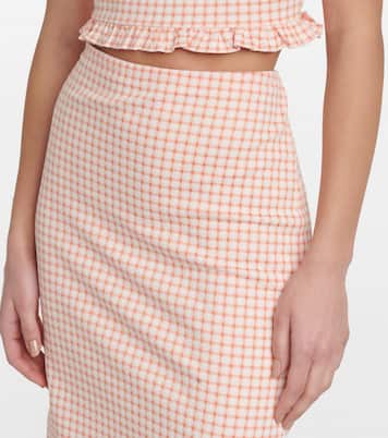 Jupe crayon à carreaux vichy | Miu Miu