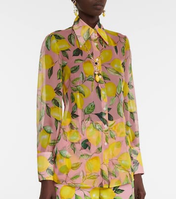 Camisa de chifón de seda estampada | Dolce&Gabbana
